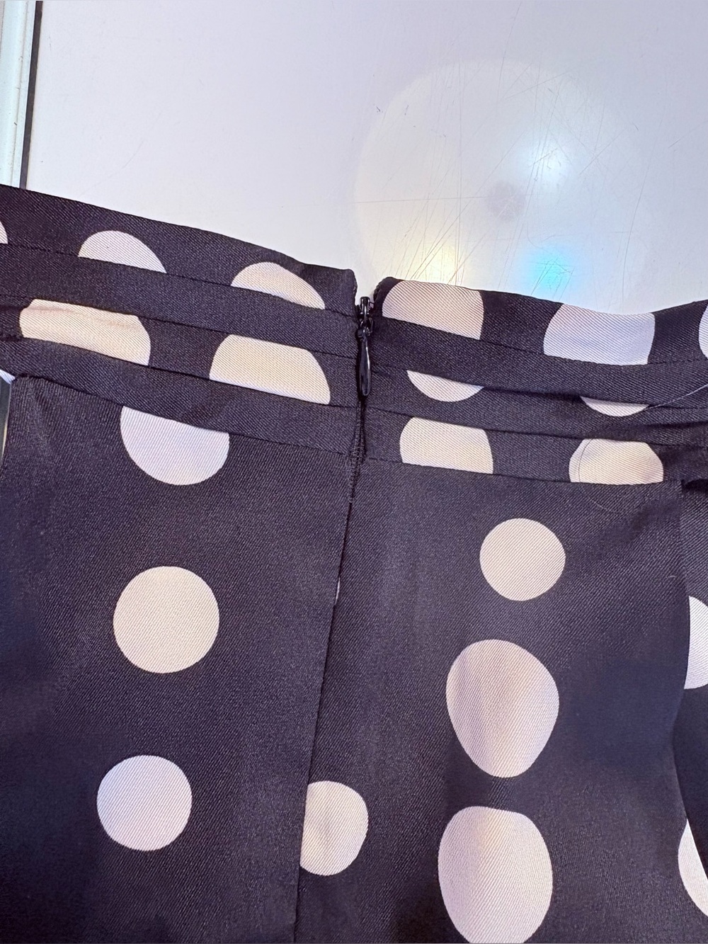 Donna Karan Black and Cream Polka Dot Halter Midi Dress - Picture 8 of 13